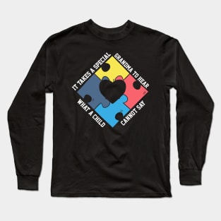 Autism Grandma Puzzle Piece Long Sleeve T-Shirt